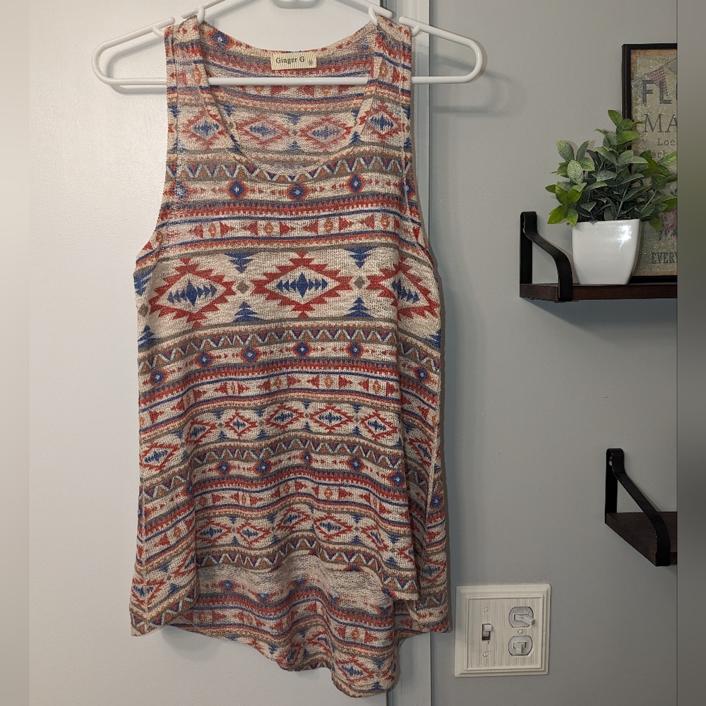 Aztec Patterned Tank Top